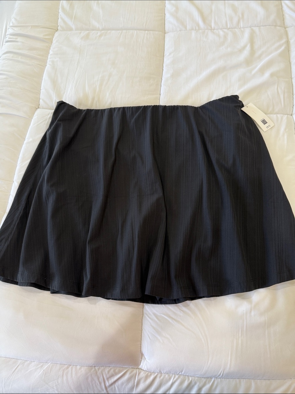 NWT Black SPANX  Booty Boost Rib Skort with Elastic Waistband